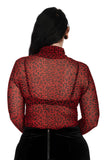 Red Leopard Mesh Top