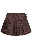Darkdoll Pleated Mini Skirt Pink/Brown Plaid