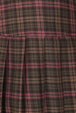 Darkdoll Pleated Mini Skirt Pink/Brown Plaid