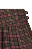 Darkdoll Pleated Mini Skirt Pink/Brown Plaid