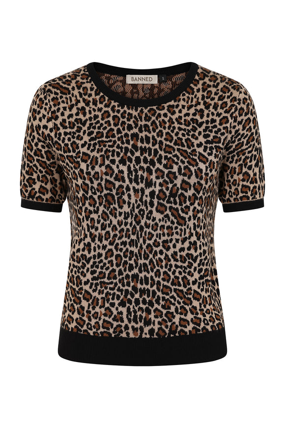 Leopard Short Sleeve Sweater