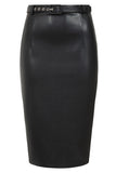 Good Taste Pencil Skirt Black Vegan Leather