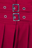 Darkdoll Pleated Mini Skirt Burgundy