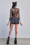 Gray Metallic Fishnet Top