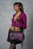 Purple Leopard Hexy Glam Handbag