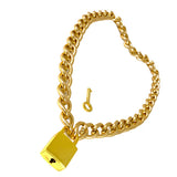 Gold Lock & Key Chain Necklace