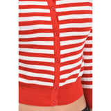 Sail Away Striped Cardigan Red & White