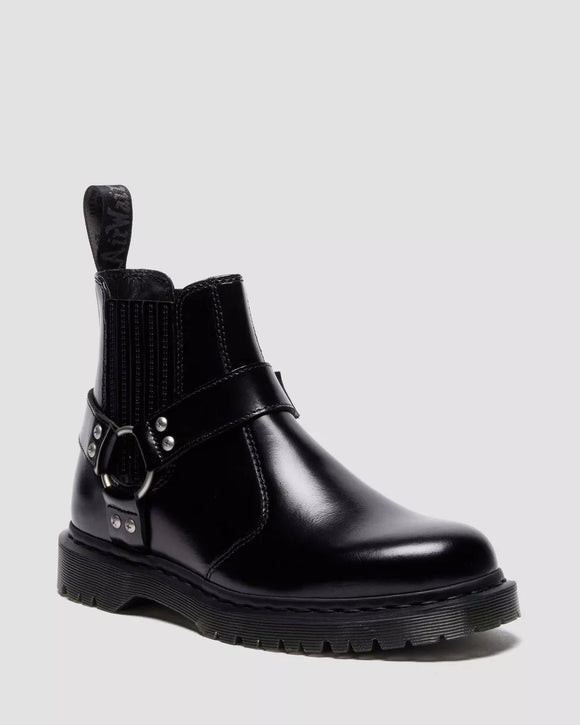 2976 Harness Leather Chelsea Boots Black Analine