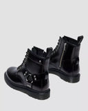 1460 Harness Leather Lace Up Boots Black Analine