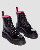 Jadon Distressed Patent Leather Platform Boots