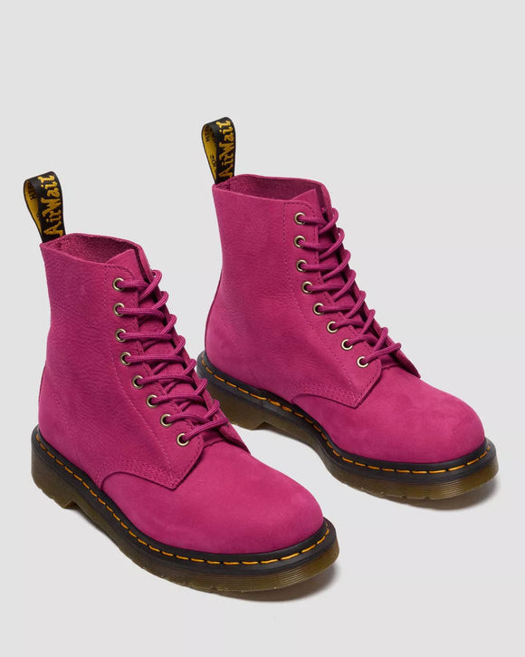 1460 Fuchsia Pink Milled Nubuck Lace Up Boots
