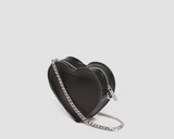 Mini Heart Shaped Black Leather Bag By Dr. Martens