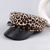 Leopard Print Spiked Hat