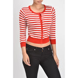 Sail Away Striped Cardigan Red & White