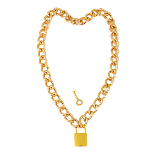 Gold Lock & Key Chain Necklace