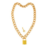 Gold Lock & Key Chain Necklace