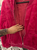 Catch Me if You Can Fuzzy Fuchsia Bomber Jacket