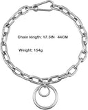 Stainless Steel Chain O-Ring Choker Necklace