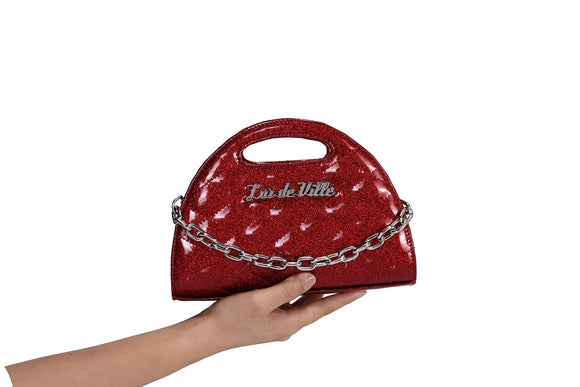 Red Rum Sparkle Half Moon Tiny Tote