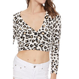 Cropped Leopard Print Cardigan