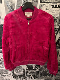 Catch Me if You Can Fuzzy Fuchsia Bomber Jacket