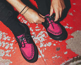 Black & Neon Pink Suede Sneaker