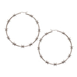 Barbed Wire Hoop Earrings Silver