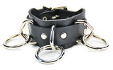 3 Ring Bondage Leather Wristband