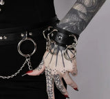 3 Ring Bondage Leather Wristband