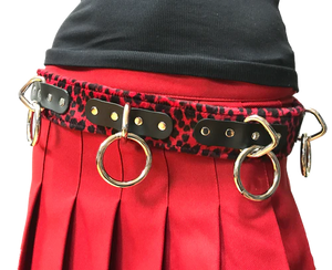 Red Leopard Print Bondage Belt