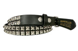 Two Row Pyramid Leather Belt