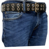 Double Eyelet Leather Belt