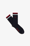 Fred Perry Tipped Sports Socks Navy / Snow White / Burnt Red