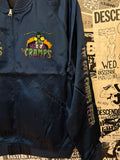 The Cramps Navy Satin Bomber Jacket (Unisex)