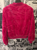Catch Me if You Can Fuzzy Fuchsia Bomber Jacket
