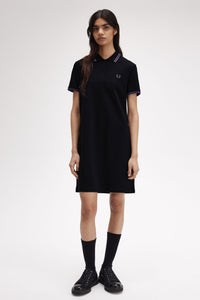 Fred Perry Twin Tipped Polo Dress Black / Violet Glitter