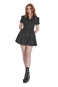 Pinstriped Core Button Up Dress