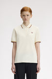 Fred Perry Womens Polo Ecru / Lemon Barley / Oxblood