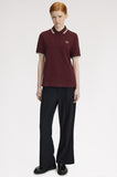 Fred Perry Womens Polo Oxblood / Snow White