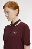 Fred Perry Womens Polo Oxblood / Snow White
