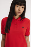 Fred Perry Womens Polo English Rose Red / Navy