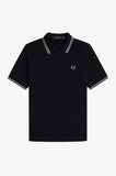 Fred Perry Polo Shirt Black // Metallic Silver