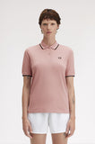 Fred Perry Womens Polo Dusty Rose Pink / Silky Peach / Black