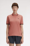 Fred Perry Womens Polo Putty Pink / Carrington Brick / Black