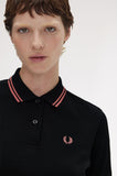 Fred Perry Womens Polo Black / Putty Pink