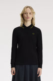 Fred Perry Womens Long Sleeve Polo Black / Apple
