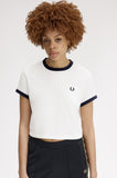 Fred Perry Snow White Cropped Ringer T-Shirt