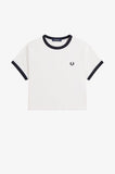 Fred Perry Snow White Cropped Ringer T-Shirt