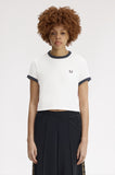 Fred Perry Snow White Cropped Ringer T-Shirt