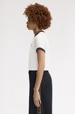 Fred Perry Snow White Cropped Ringer T-Shirt